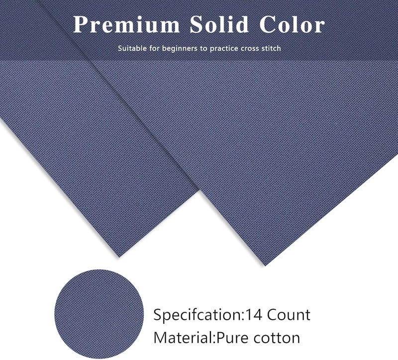 Zhenqing Premium Dark Blue Aida Cloth Cross Stitch Fabric - 14 Count, DarkBlue,30x35inch (75x90 cm) - Cotton for Embroidery & Needlework Projects - Image 4
